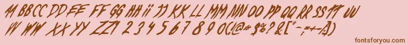 Шрифт DeadByDawnUs – коричневые шрифты на розовом фоне
