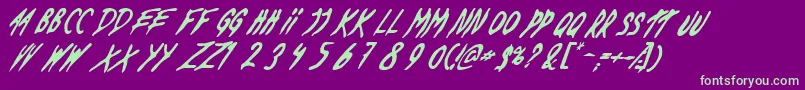 DeadByDawnUs Font – Green Fonts on Purple Background