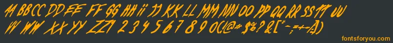 DeadByDawnUs-Schriftart – Orangefarbene Schriften auf schwarzem Hintergrund