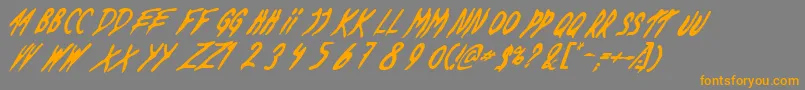 DeadByDawnUs-Schriftart – Orangefarbene Schriften auf grauem Hintergrund