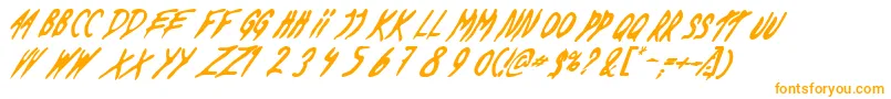 DeadByDawnUs-Schriftart – Orangefarbene Schriften auf weißem Hintergrund