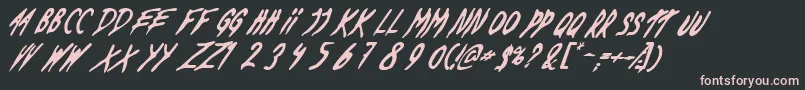 フォントDeadByDawnUs – 黒い背景にピンクのフォント
