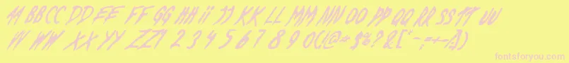 DeadByDawnUs Font – Pink Fonts on Yellow Background