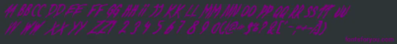 DeadByDawnUs-Schriftart – Violette Schriften auf schwarzem Hintergrund