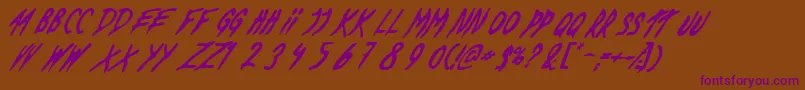DeadByDawnUs Font – Purple Fonts on Brown Background