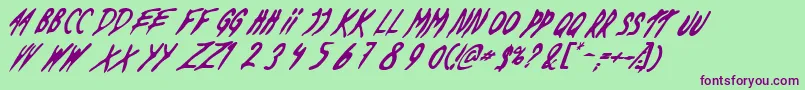 Шрифт DeadByDawnUs – фиолетовые шрифты на зелёном фоне