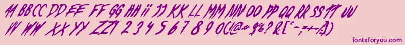 DeadByDawnUs-Schriftart – Violette Schriften auf rosa Hintergrund