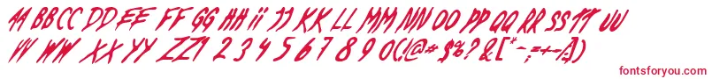 DeadByDawnUs-fontti – punaiset fontit valkoisella taustalla
