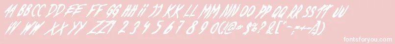 DeadByDawnUs-Schriftart – Weiße Schriften auf rosa Hintergrund