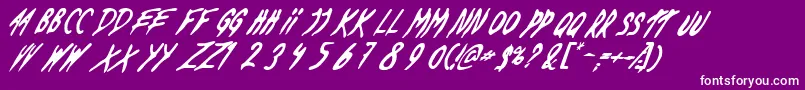 DeadByDawnUs-fontti – valkoiset fontit violetilla taustalla