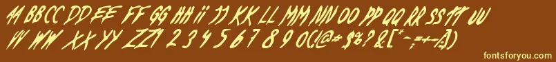 DeadByDawnUs Font – Yellow Fonts on Brown Background
