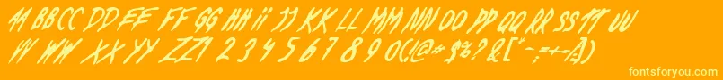 DeadByDawnUs Font – Yellow Fonts on Orange Background