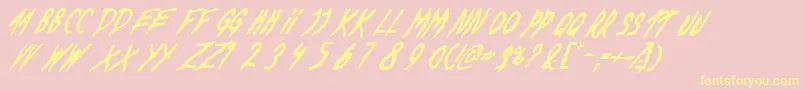 DeadByDawnUs Font – Yellow Fonts on Pink Background