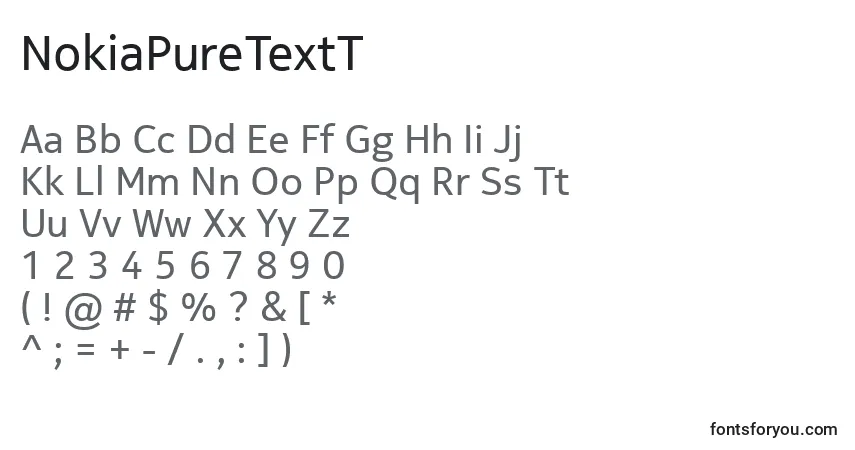 A fonte NokiaPureTextT – alfabeto, números, caracteres especiais