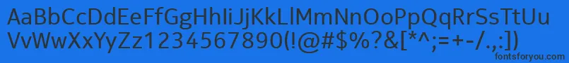 Шрифт NokiaPureTextT – чёрные шрифты на синем фоне