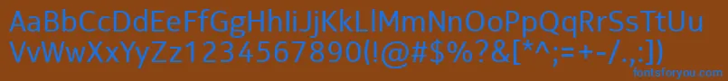 フォントNokiaPureTextT – 茶色の背景に青い文字