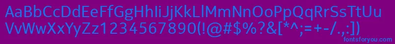 フォントNokiaPureTextT – 紫色の背景に青い文字