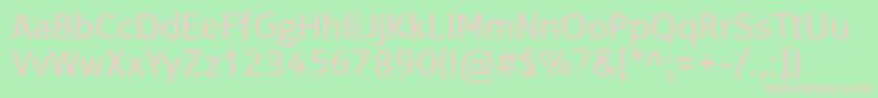 NokiaPureTextT-fontti – vaaleanpunaiset fontit vihreällä taustalla