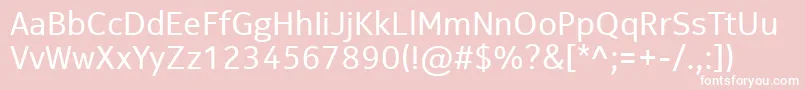 NokiaPureTextT-fontti – valkoiset fontit vaaleanpunaisella taustalla