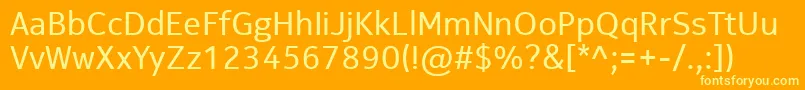 NokiaPureTextT Font – Yellow Fonts on Orange Background
