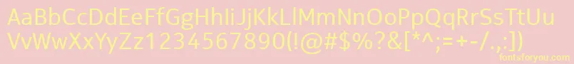 NokiaPureTextT-Schriftart – Gelbe Schriften auf rosa Hintergrund