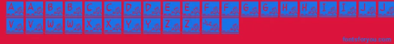 JlrSchoolSlate Font – Blue Fonts on Red Background