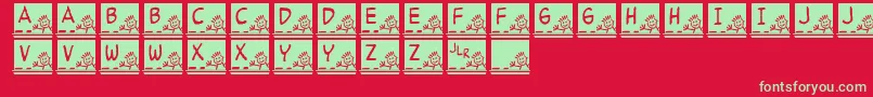 JlrSchoolSlate Font – Green Fonts on Red Background