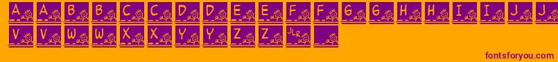 JlrSchoolSlate Font – Purple Fonts on Orange Background