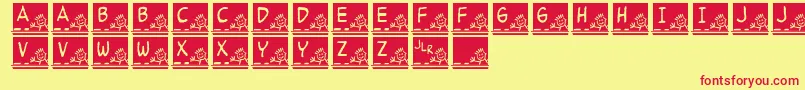 JlrSchoolSlate Font – Red Fonts on Yellow Background