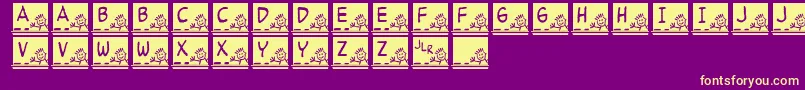 JlrSchoolSlate Font – Yellow Fonts on Purple Background