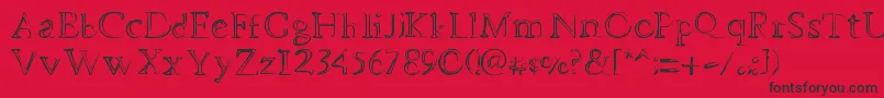 DheMysteriFull Font – Black Fonts on Red Background