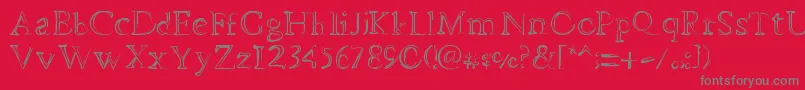 DheMysteriFull Font – Gray Fonts on Red Background