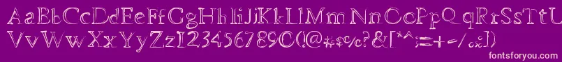 DheMysteriFull Font – Pink Fonts on Purple Background