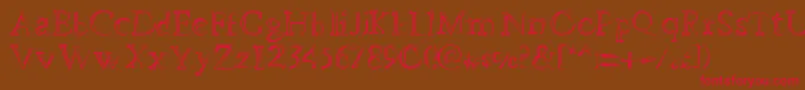 DheMysteriFull Font – Red Fonts on Brown Background