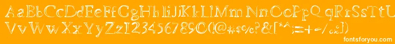 DheMysteriFull Font – White Fonts on Orange Background