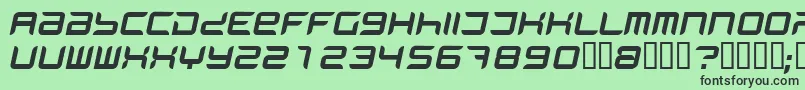 フォントPhantomItalic – 緑の背景に黒い文字