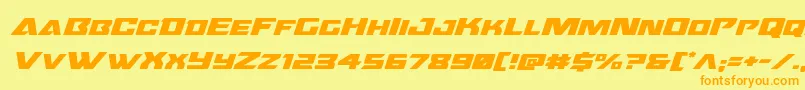 Oceanicdriftexpandital Font – Orange Fonts on Yellow Background