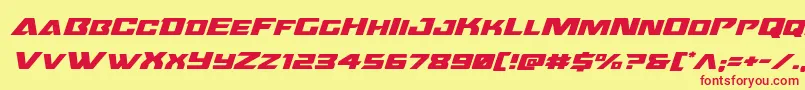 Oceanicdriftexpandital Font – Red Fonts on Yellow Background