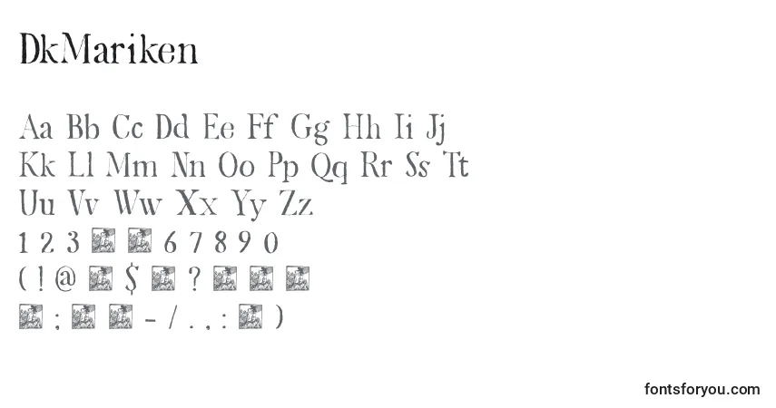 Fuente DkMariken - alfabeto, números, caracteres especiales