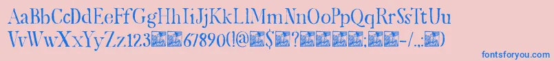 DkMariken Font – Blue Fonts on Pink Background