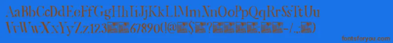 DkMariken Font – Brown Fonts on Blue Background