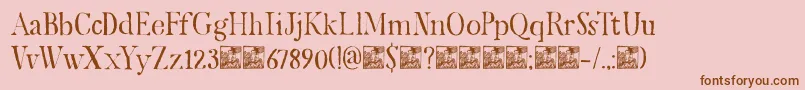 フォントDkMariken – ピンクの背景に茶色のフォント