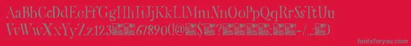 DkMariken Font – Gray Fonts on Red Background