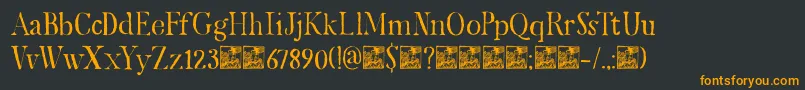 DkMariken Font – Orange Fonts on Black Background