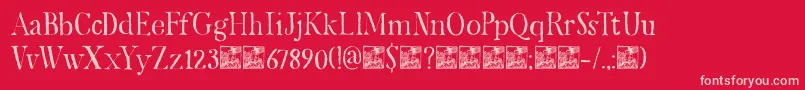 DkMariken Font – Pink Fonts on Red Background