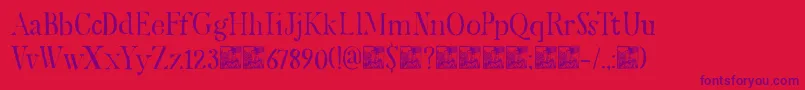 フォントDkMariken – 赤い背景に紫のフォント