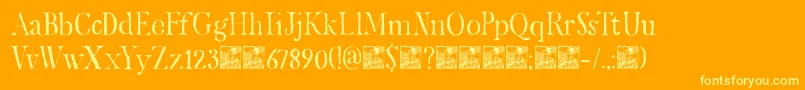 DkMariken Font – Yellow Fonts on Orange Background