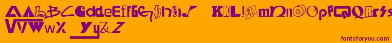 SkateboardBrands Font – Purple Fonts on Orange Background