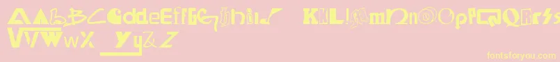 SkateboardBrands Font – Yellow Fonts on Pink Background