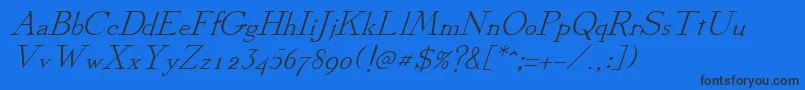 DickensItalic Font – Black Fonts on Blue Background